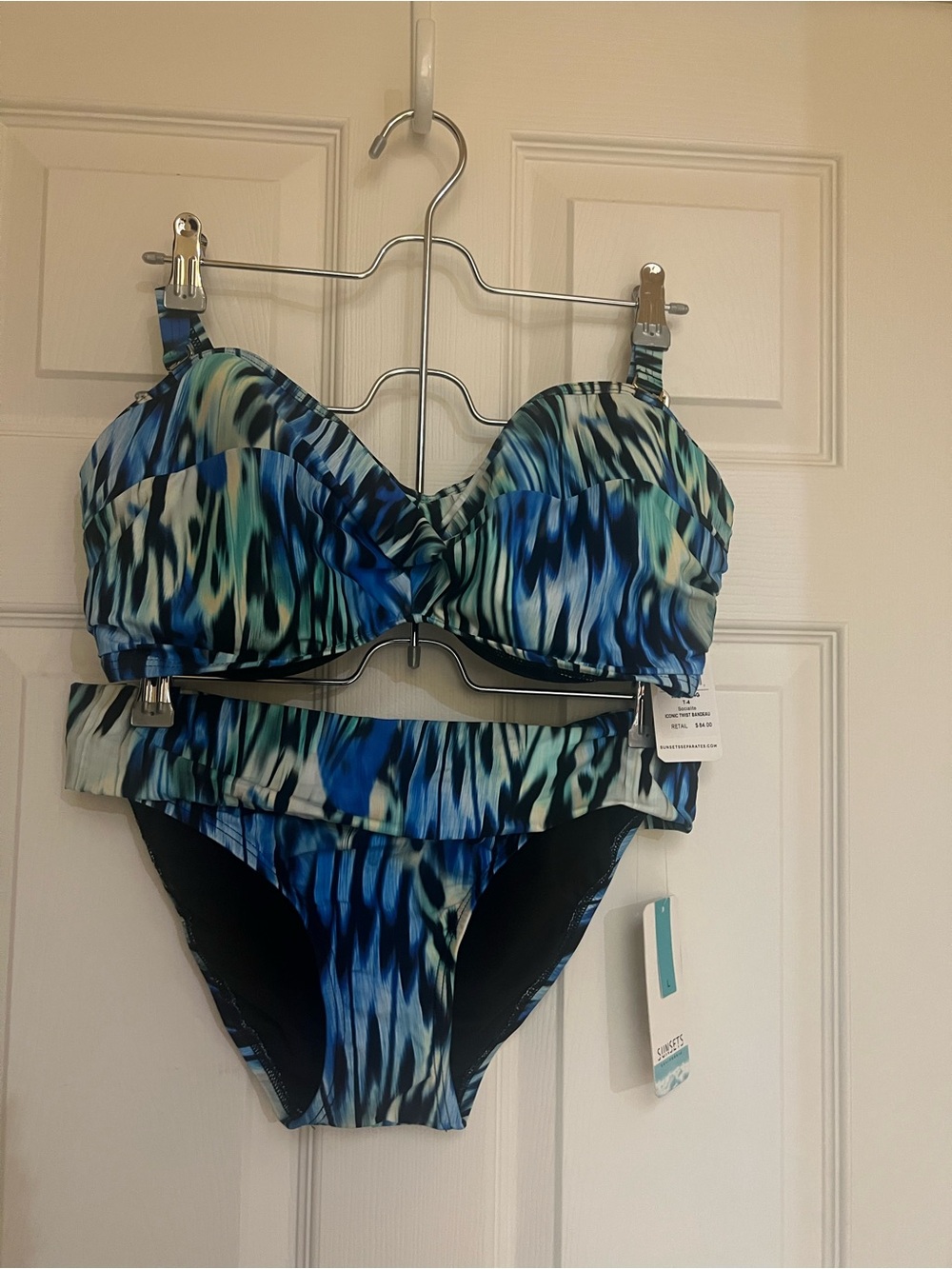 Blue Multi-Tone Underwire Bikini Set